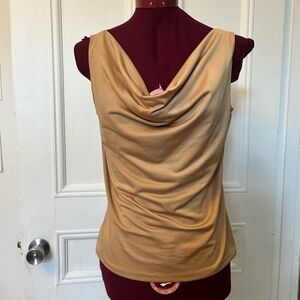 Chic Tan Drape Neck Tank Top